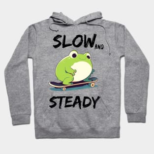 Slow and Steady Chill Frog on Wheels Hoodie